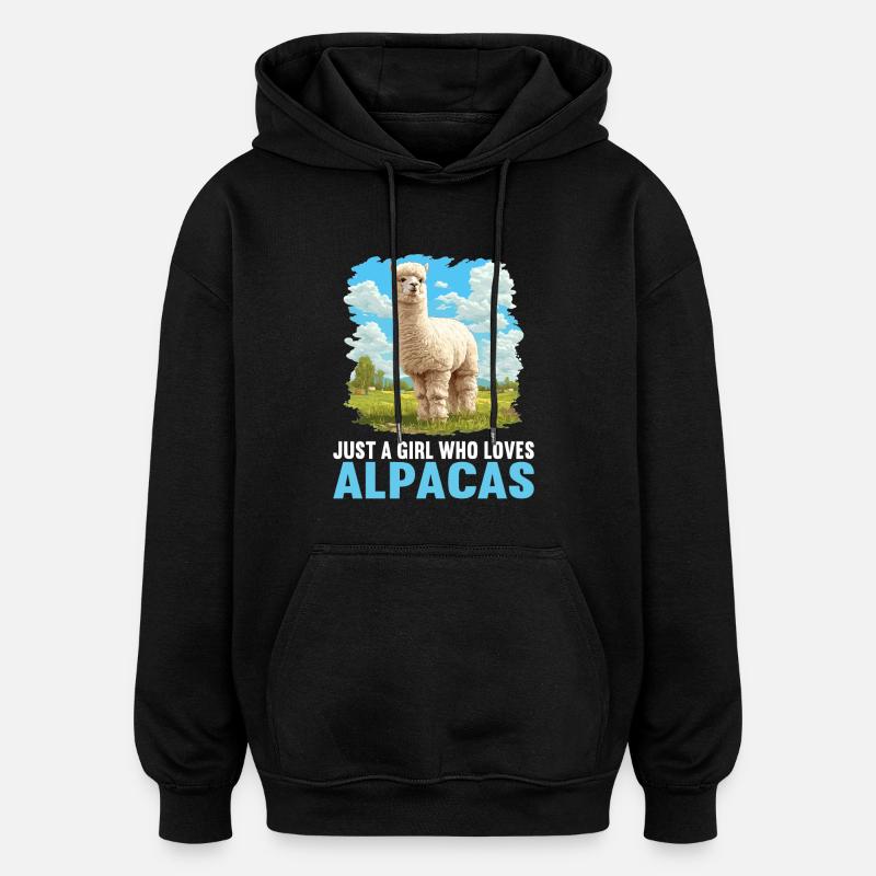 Alpaga Alpagas Alpaga - Sweat à capuche oversize unisexe - noir
