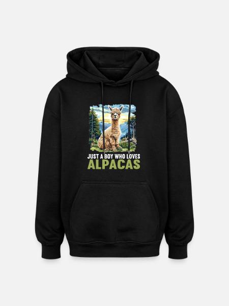 Alpaca Alpacas Alpaca - Oversized Unisex Hoodie - black