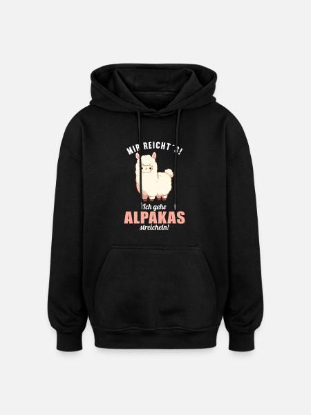 Alpaca Alpacas Alpaca - Oversized Unisex Hoodie - black