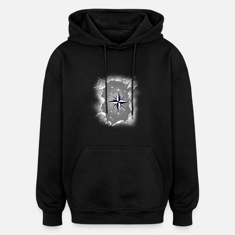 Möwen Möwe Kompass maritim - Oversized Unisex Hoodie - Schwarz