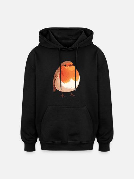 Robin Rotkehlchen - Sweat à capuche oversize unisexe - noir