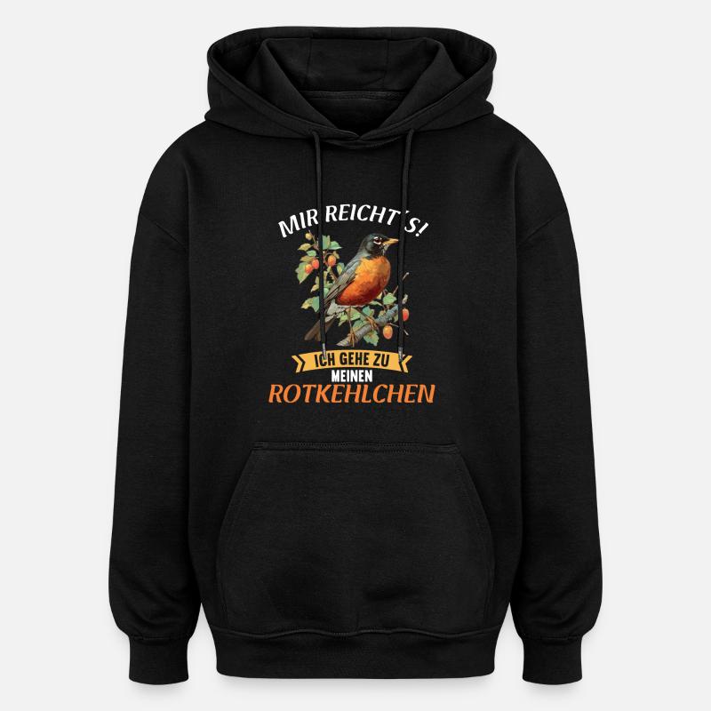 Robin Rotkehlchen - Sweat à capuche oversize unisexe - noir