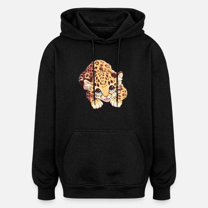 Léopard de l’Amour Amurleoparden Amurleopard - Sweat à capuche oversize unisexe - noir
