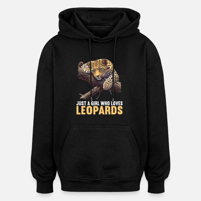 Léopard léopard - Sweat à capuche oversize unisexe - noir