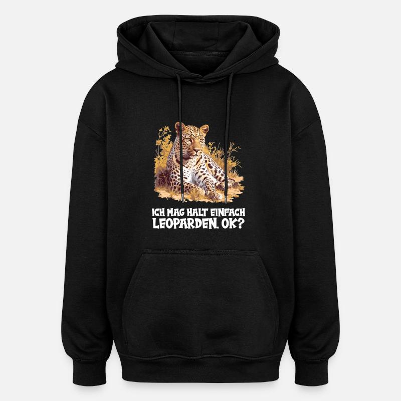 Léopard léopard - Sweat à capuche oversize unisexe - noir
