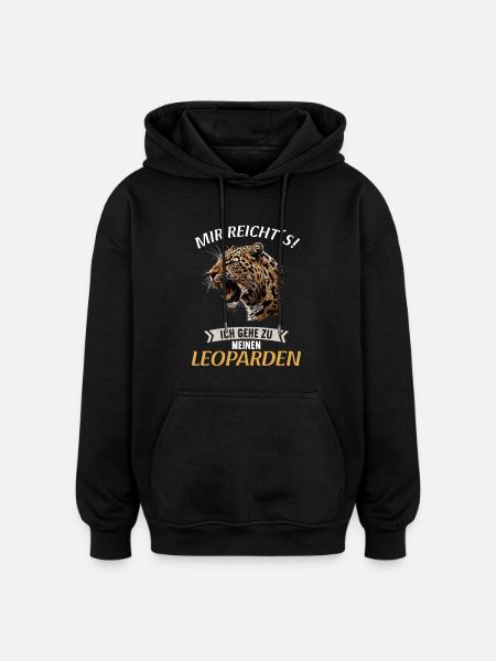 Léopard léopard - Sweat à capuche oversize unisexe - noir