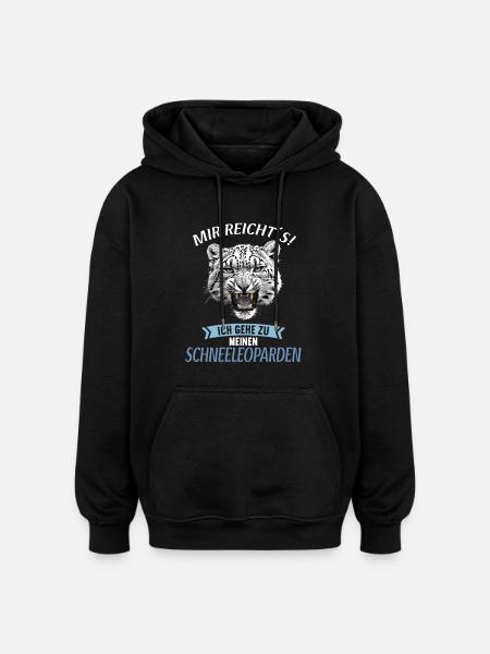Snow Leopard Schneeleoparden Schneeleopard - Oversized Unisex Hoodie - black
