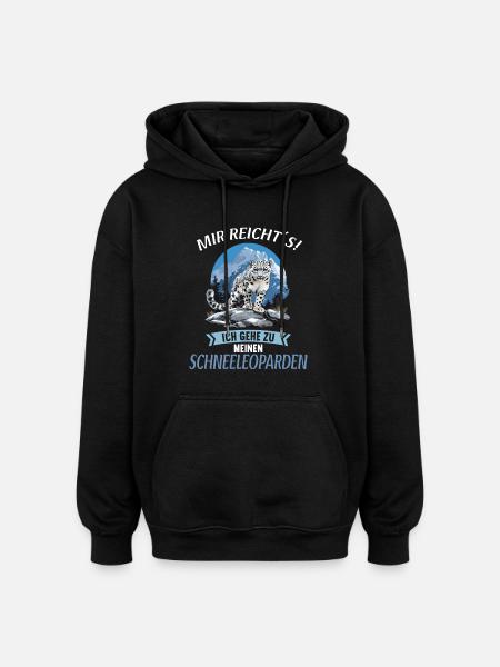 Snow Leopard Schneeleoparden Schneeleopard - Oversized Unisex Hoodie - black