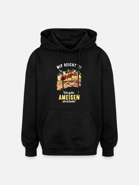 Ant ants ant - Oversized Unisex Hoodie - black