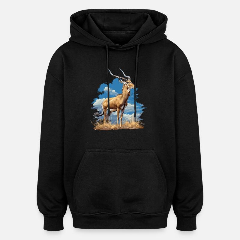Antilope antilope antilope ouverte - Sweat à capuche oversize unisexe - noir