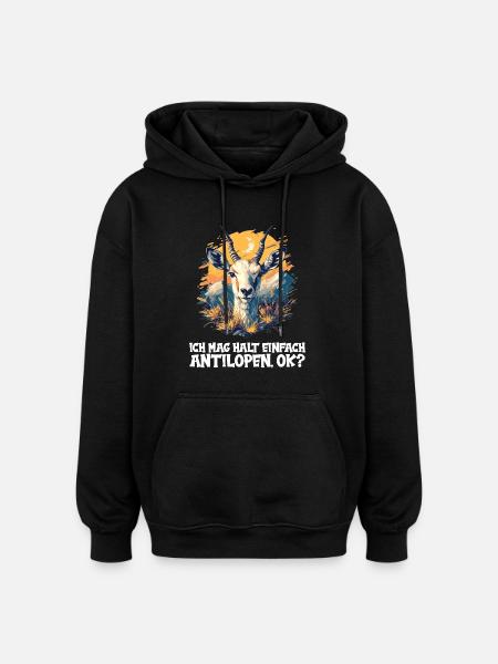 Antelope Antilopen Antilope - Oversized Unisex Hoodie - Schwarz