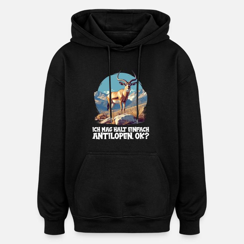 Antelope Antilopen Antilope - Oversized Unisex Hoodie - black