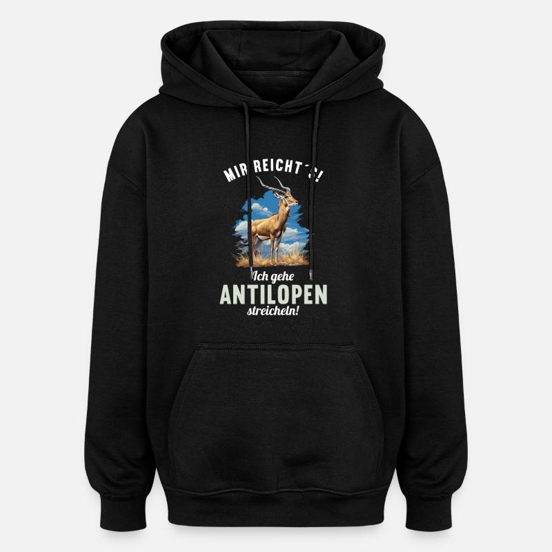 Antelope Antilopen Antilope - Oversized Unisex Hoodie - black