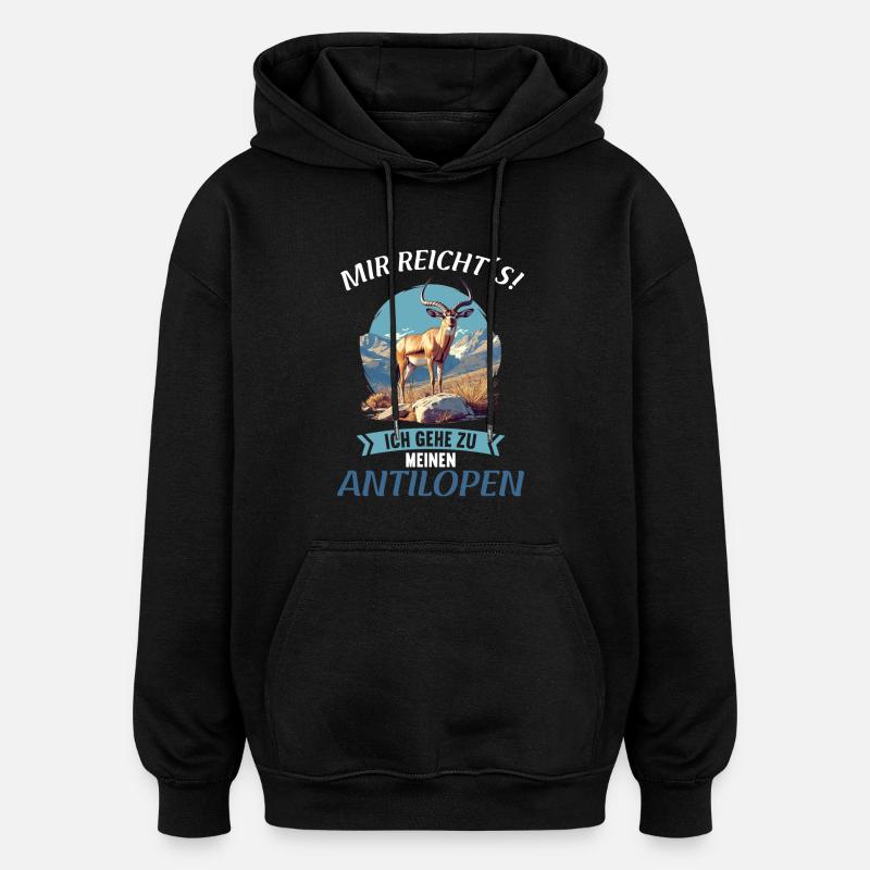 Antelope Antilopen Antilope - Oversized Unisex Hoodie - black