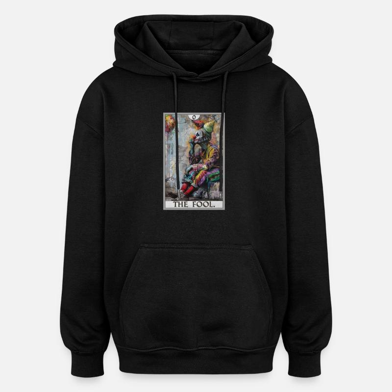 Tarotkort Tarotkort Narren Narren - Oversize unisex hoodie - sort