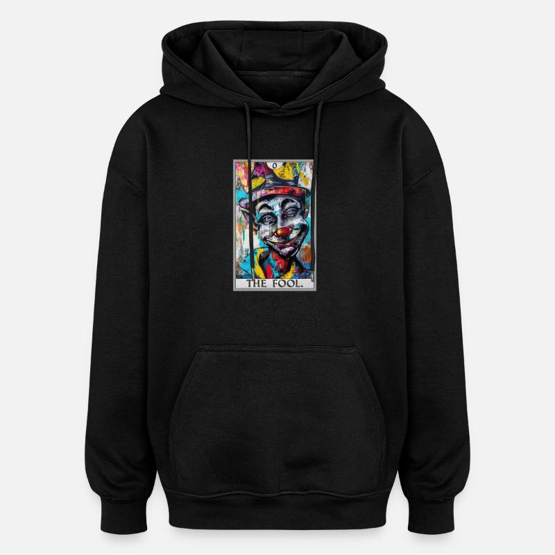 Tarotkort Tarotkort Narren Narren - Oversize unisex hoodie - sort