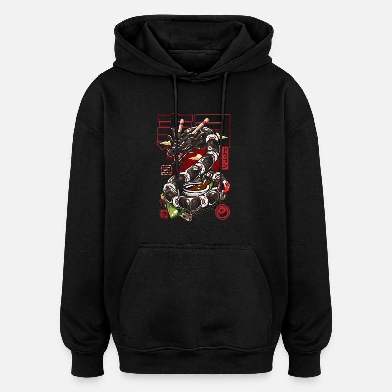 Japan Großer Sushi-Drache - Oversized Unisex Hoodie - Schwarz