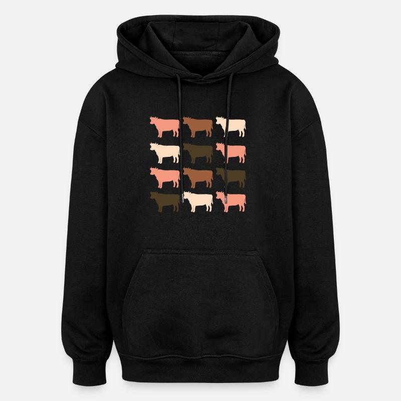Kühe - Oversized Unisex Hoodie - Schwarz
