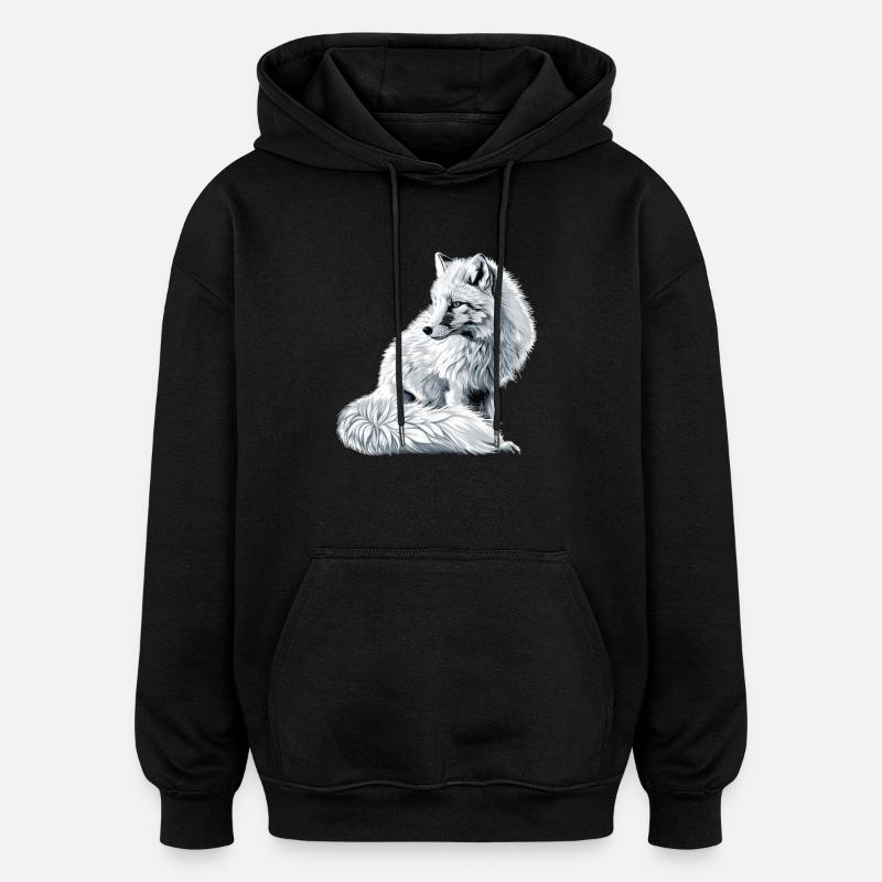 Arctic Fox Polarfüchse Polarfuchs - Oversized Unisex Hoodie - black