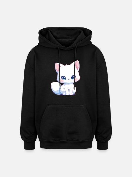 Arctic Fox Polarfüchse Polarfuchs - Oversized Unisex Hoodie - black