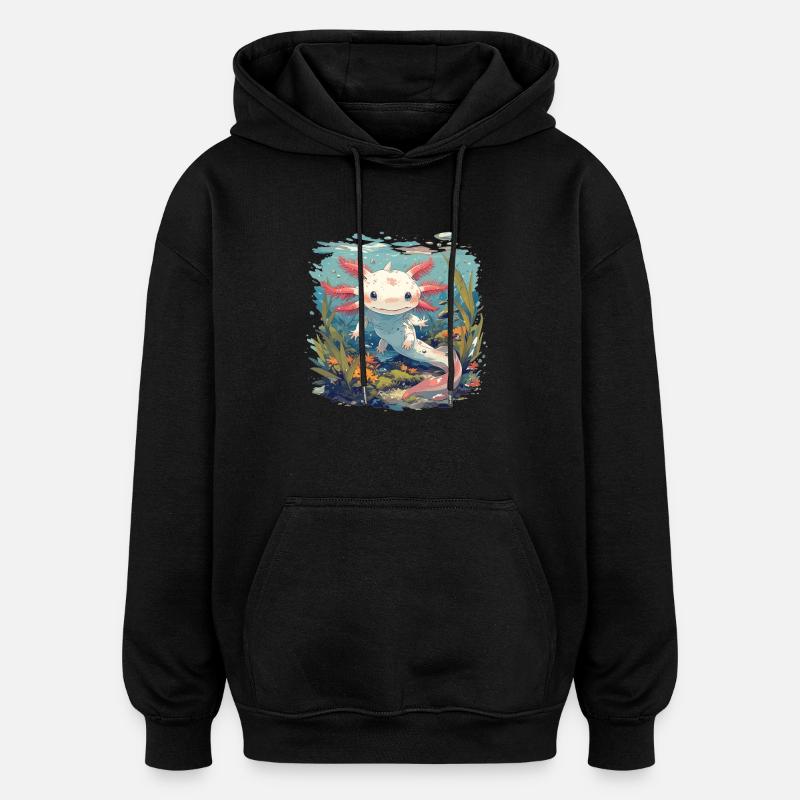 Axolotl - Sweat à capuche oversize unisexe - noir