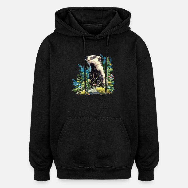 Blaireau Dachse Dachs - Sweat à capuche oversize unisexe - noir