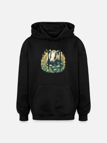 Badger Dachse Dachs - Oversized Unisex Hoodie - black