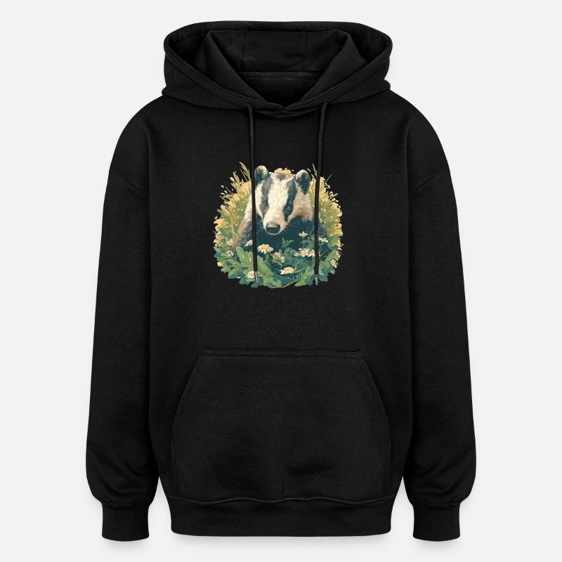 Blaireau Dachse Dachs - Sweat à capuche oversize unisexe - noir