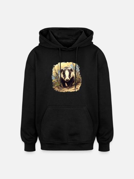 Badger Dachse Dachs - Oversized Unisex Hoodie - black