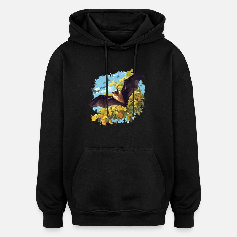 Chauve-souris Chauve-souris - Sweat à capuche oversize unisexe - noir