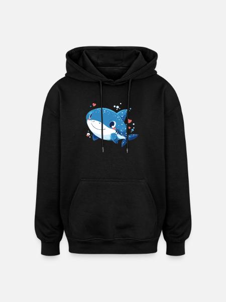 requin-baleine Requin-baleine requin-baleine - Sweat à capuche oversize unisexe - noir