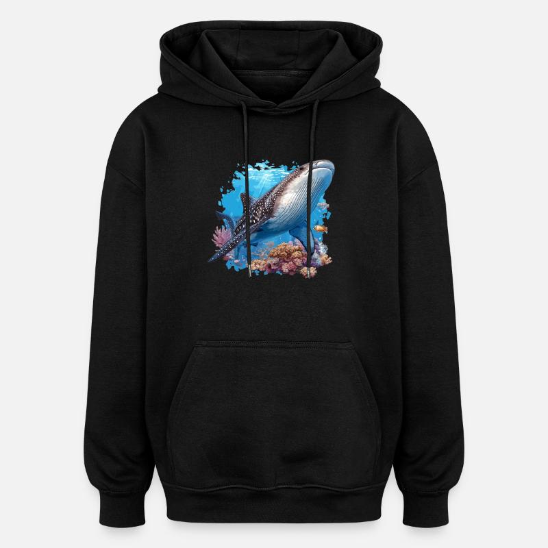 requin-baleine Requin-baleine requin-baleine - Sweat à capuche oversize unisexe - noir