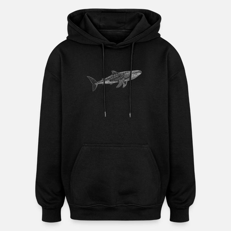 requin-baleine Requin-baleine requin-baleine - Sweat à capuche oversize unisexe - noir