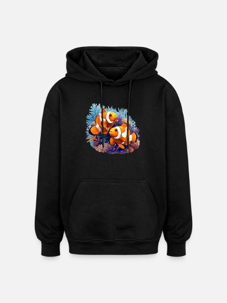 Clownfish Clownfische Clownfisch - Oversized Unisex Hoodie - black