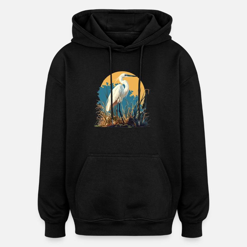 Heron Reiher - Oversized Unisex Hoodie - black