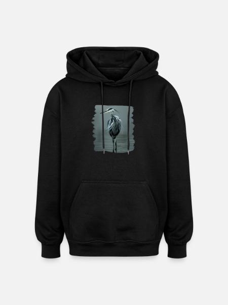 Heron Reiher - Oversized Unisex Hoodie - black