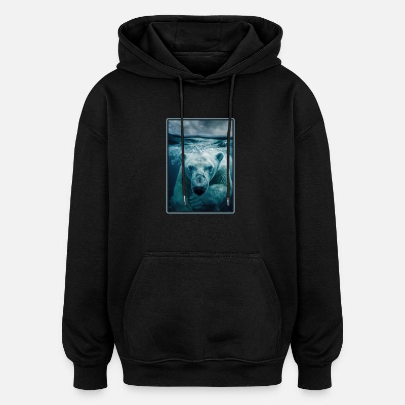 Polar Bear Eisbären Eisbär - Oversized Unisex Hoodie - Schwarz