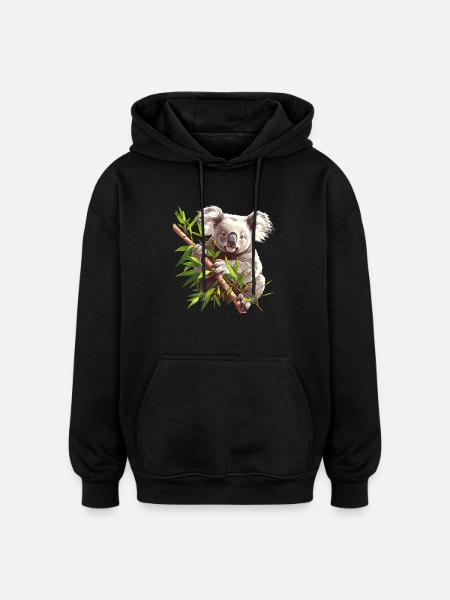 Koalas Koala - Oversized Unisex Hoodie - Schwarz