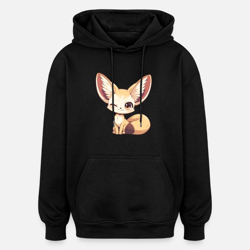 Fennec Fox Fenneks Fennek - Oversized Unisex Hoodie - black