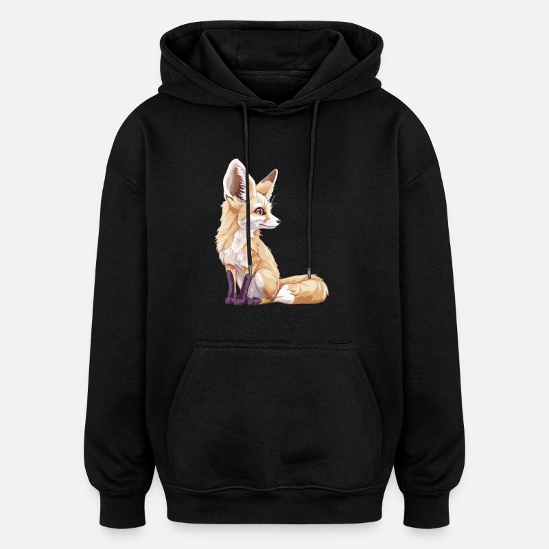 Fennec Renard Fenneks Fennek - Sweat à capuche oversize unisexe - noir