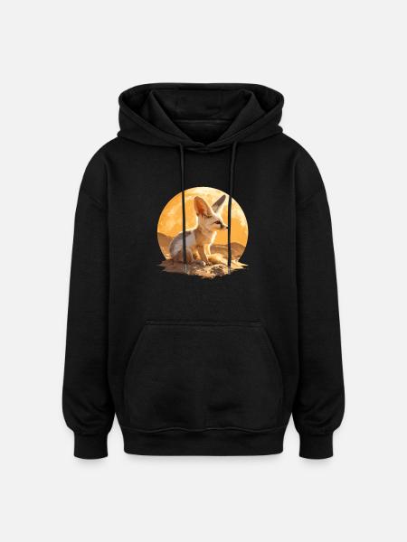 Fennec Fox Fenneks Fennek - Oversized Unisex Hoodie - black