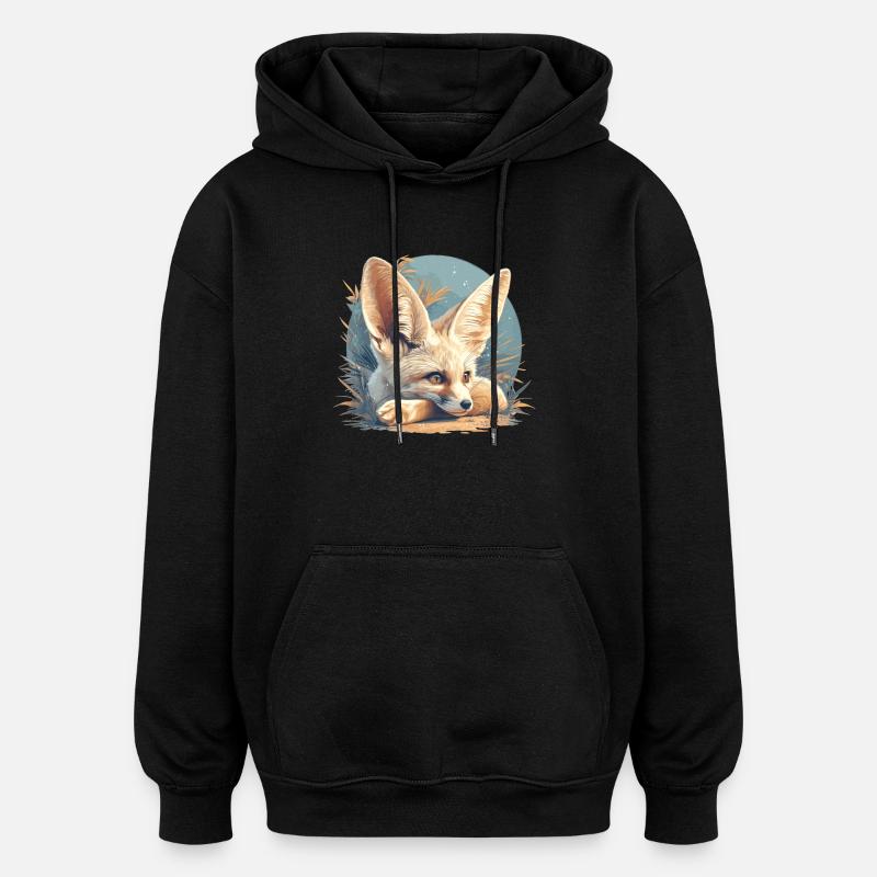 Fennec Fox Fenneks Fennek - Oversized Unisex Hoodie - black