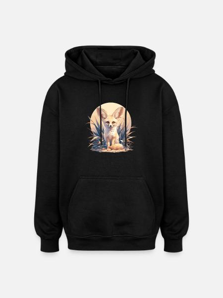 Fennec Fox Fenneks Fennek - Oversized Unisex Hoodie - black