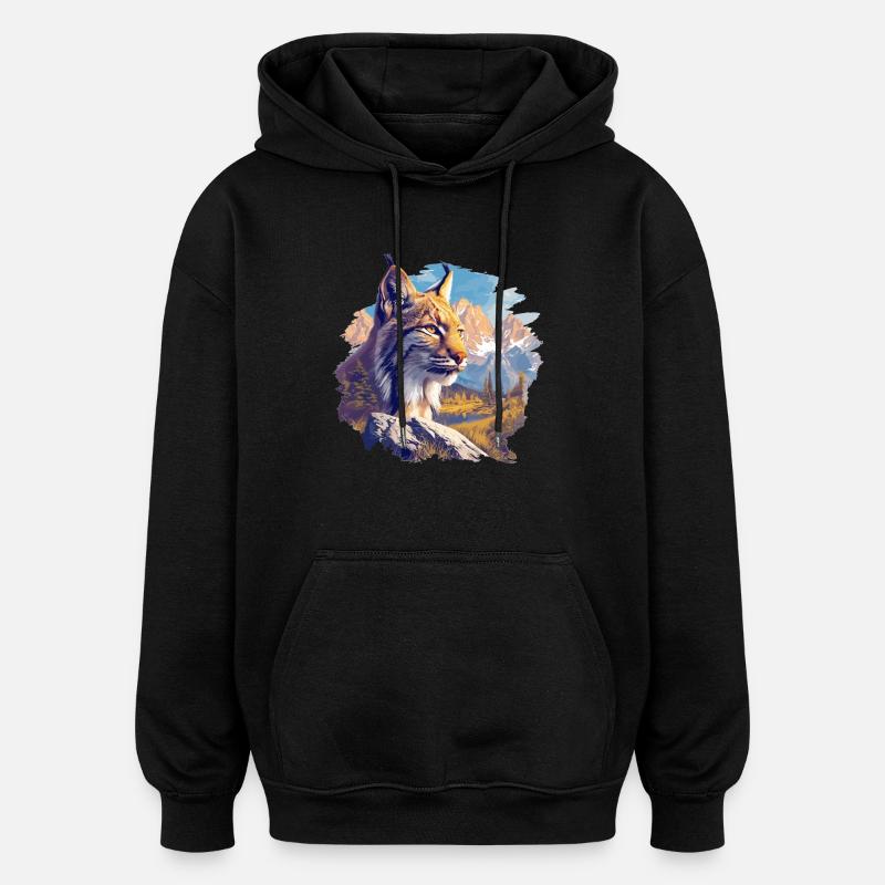 Lynx Luchse Luchs - Oversized Unisex Hoodie - black