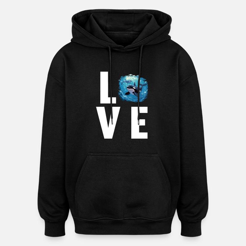 Orques Orques - Sweat à capuche oversize unisexe - noir
