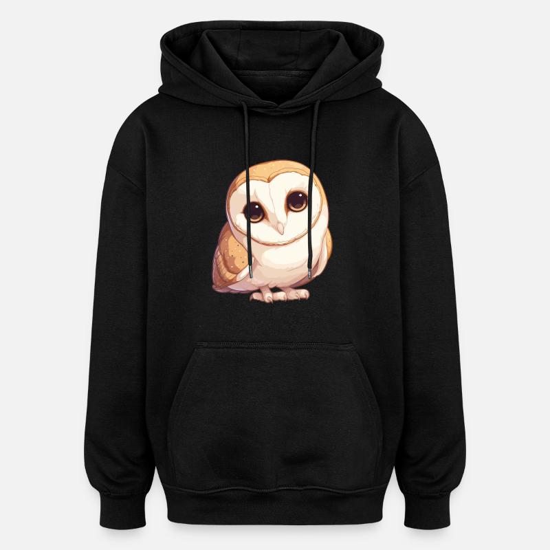 Effraie des clochers Schleiereulen Schleiereule - Sweat à capuche oversize unisexe - noir