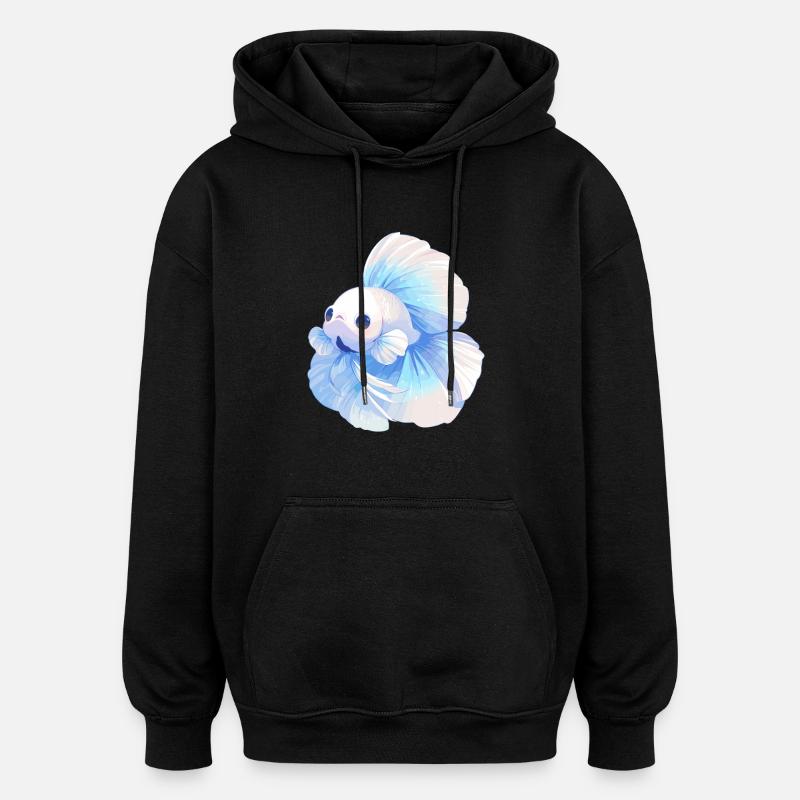 Bettas Betta Poisson Betta - Sweat à capuche oversize unisexe - noir