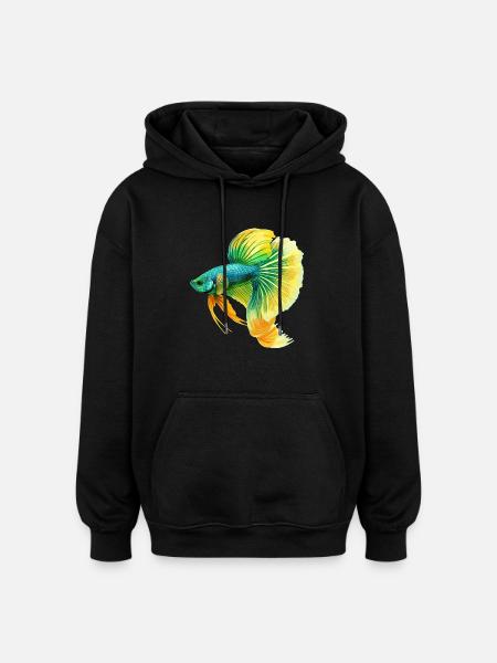 Bettas Betta Fish Betta - Oversized Unisex Hoodie - black