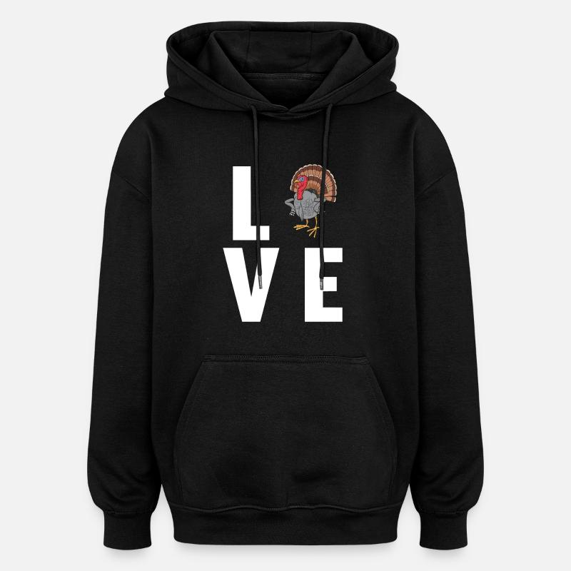 Turquie Dindes Turquie - Sweat à capuche oversize unisexe - noir
