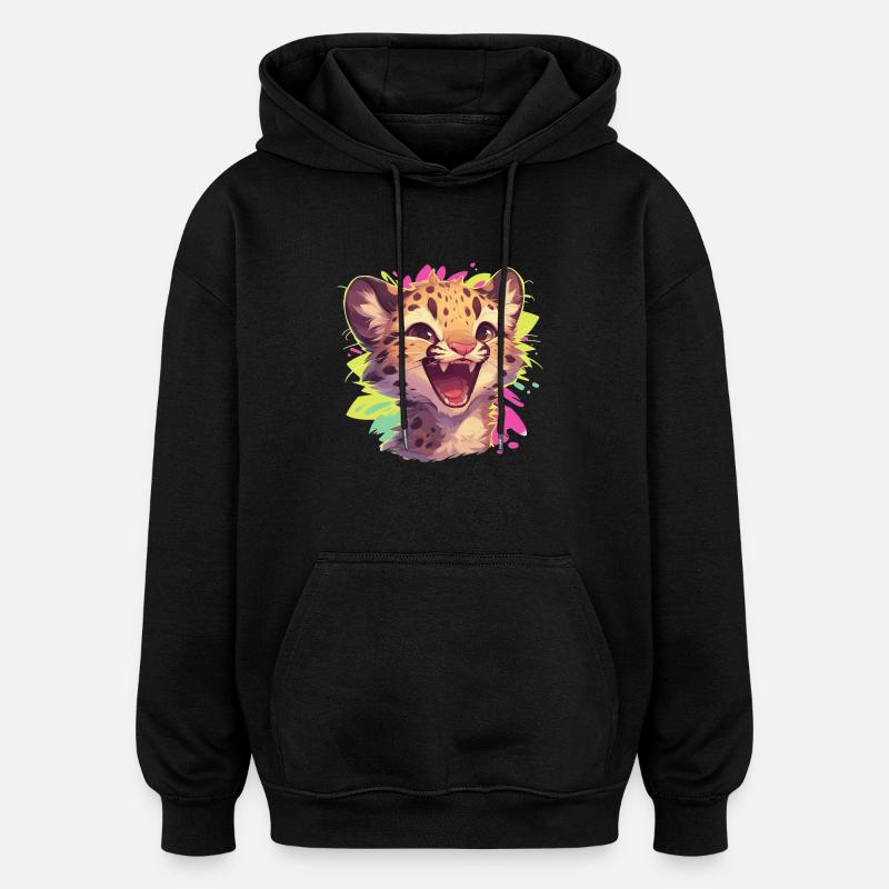 Leoparden Leopard - Oversized Unisex Hoodie - black